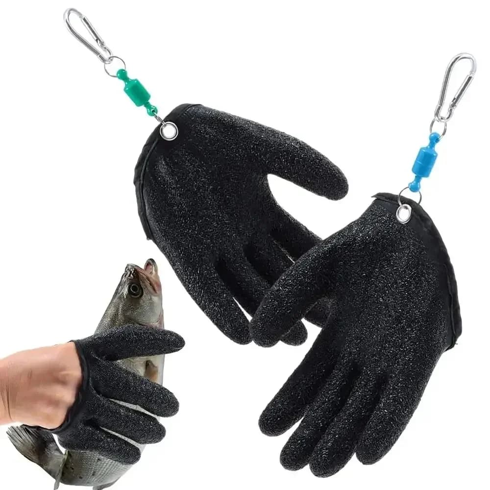 2Pc Sinistra o Destra Professionale Cattura Pesce Guanti Da Caccia In Lattice Guanto Da Pesca Antiscivolo Proteggere La Puntura Della Mano Graffi Pescatore