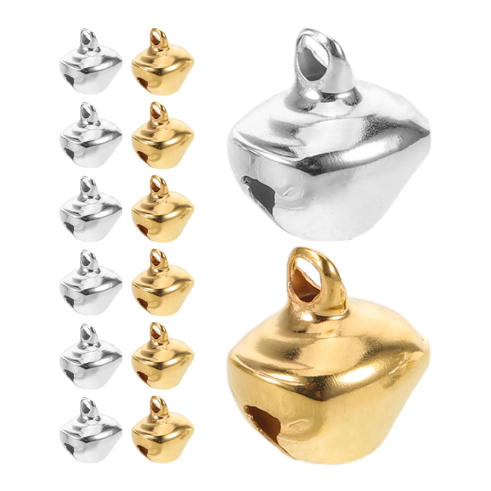 Mini Copper Bell Pendants 200Pcs 14mm Jingle Bells for DIY Bracelets Keychains Wind Chimes Cat Collars