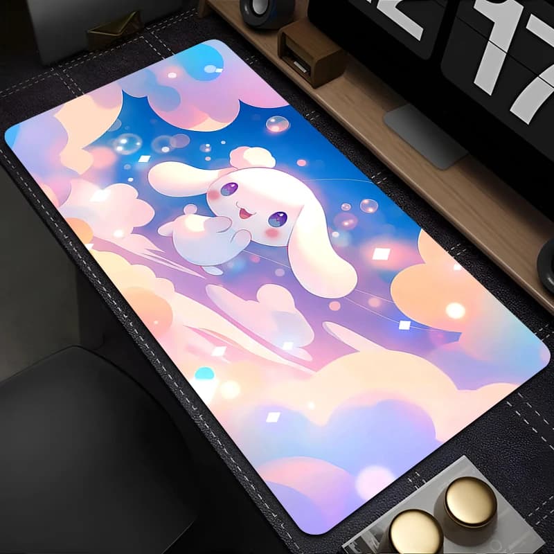 Tappetino per Mouse 90x40cm Cinnamoroll Grande Tappetino per Tastiera da Gioco in Gomma Tappetino per Scrivania Tappeto in Gomma Tapis Souris Gaming Mousepad per Notebook