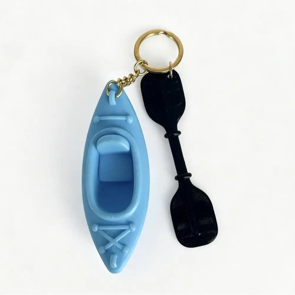 Keychain Gift for Kayakers 3d Printed Kayak Keychain Paddle Charm Key Ring Unique Kayaking Pendant Gift for Outdoor Enthusiasts