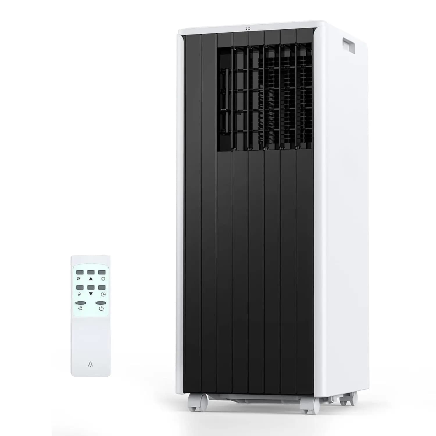 Condizionatore d'Aria Portatile 8000 BTU 3-in-1: Raffreddamento, Deumidificatore, Ventilatore, Telecomando, Timer 24H, Kit di Ventilazione per Stanze fino a 350 Piedi Quadrati, Personalizzabile