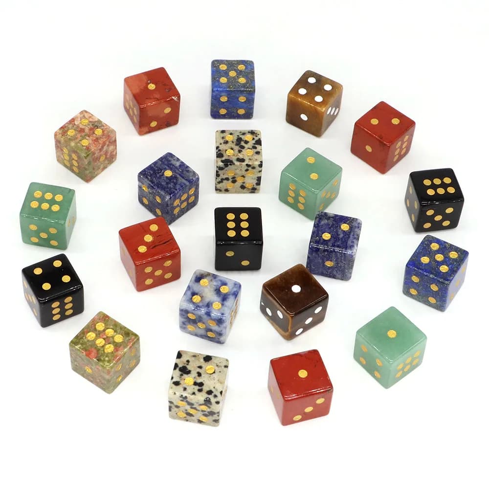 Dadi esagonali da 15 mm in pietra naturale, cristallo curativo, ametista, quarzo, gemme D6 per giochi da tavolo, intrattenimento, regalo