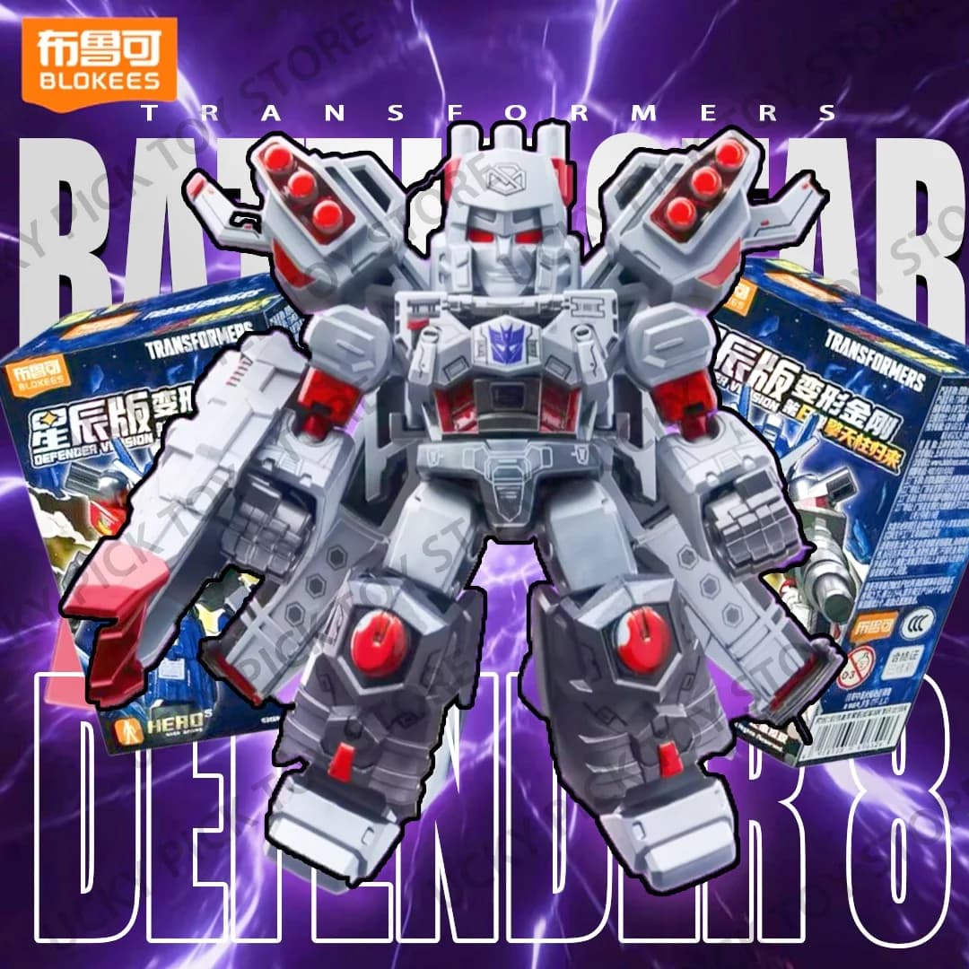 Blokees Transformers Defender Version 8 Battle Stars Collectible Blind Box Star Optimus Prime Super Megatron Action Figure Model