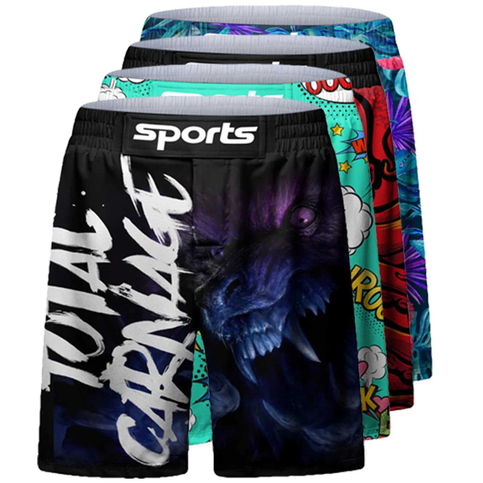 Bjj Jiu Jitsu Grappling Pantaloncini MMA Boxe Abbigliamento da palestra Rashguard da uomo Muay Thai Mma pantaloncini Abbigliamento da combattimento Pantaloni corti da corsa economici