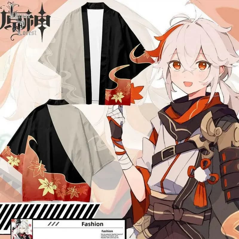 Genshin Impact Kaedehara Kazuha Cosplay Kimono Harajuku giapponese Cardigan Gioco Anime Haori Giacca Mantello a tema festa Top casual