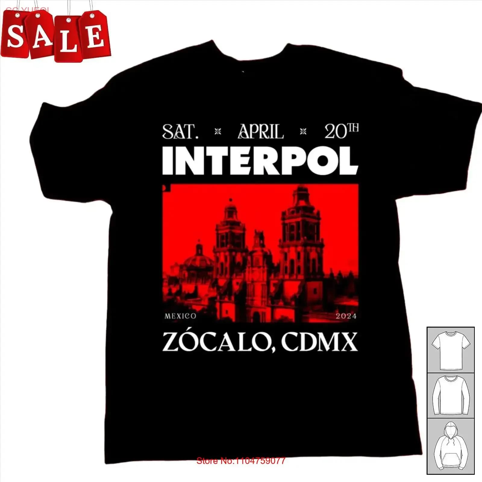 Maglietta Hot Interpol Mexico Zocalo Cdmx per i fan S-5XL JJ594 vintage lavata con un leggero stampato grafico, top alla moda per tutti i giorni