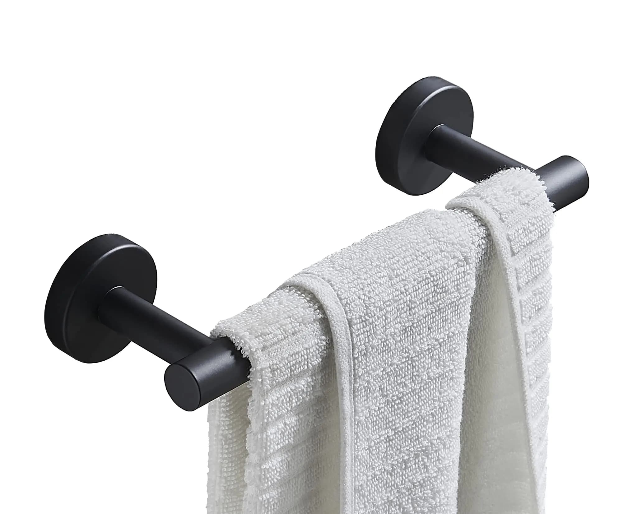 Portasciugamani da Parete in Acciaio Inox SUS304 Nero Opaco, 9 Pollici, Accessorio per Bagno