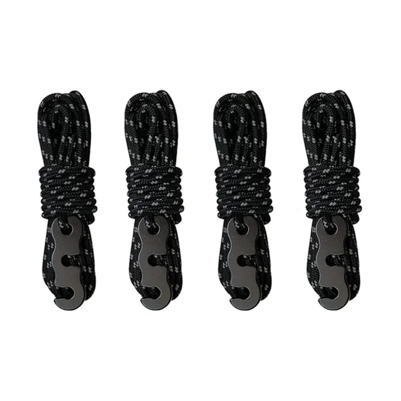 Reflective Wind Resistant Tent Ropes 4 Pack Reinforced Canopy Cords with Fastener Buckles Portable Camping Outdoor Gear