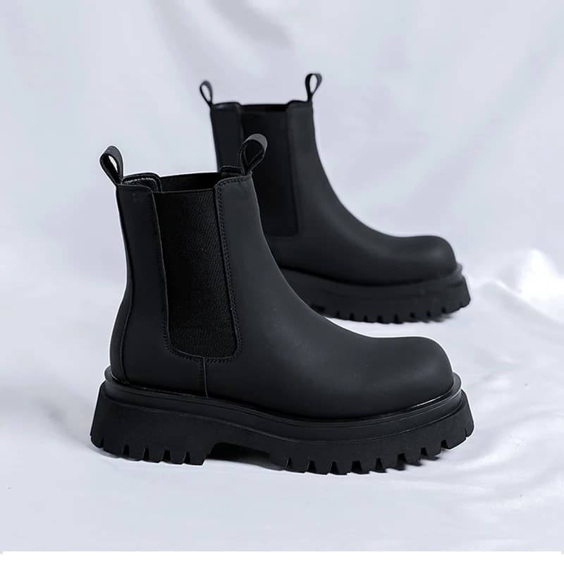 Men's Shoes Functional Footwear Autumn Rain Running Men's Versatile Casual British Style Heightening Chelsea Boots, Paired with Trendy and Simple Ankle Boots for Outerwear.