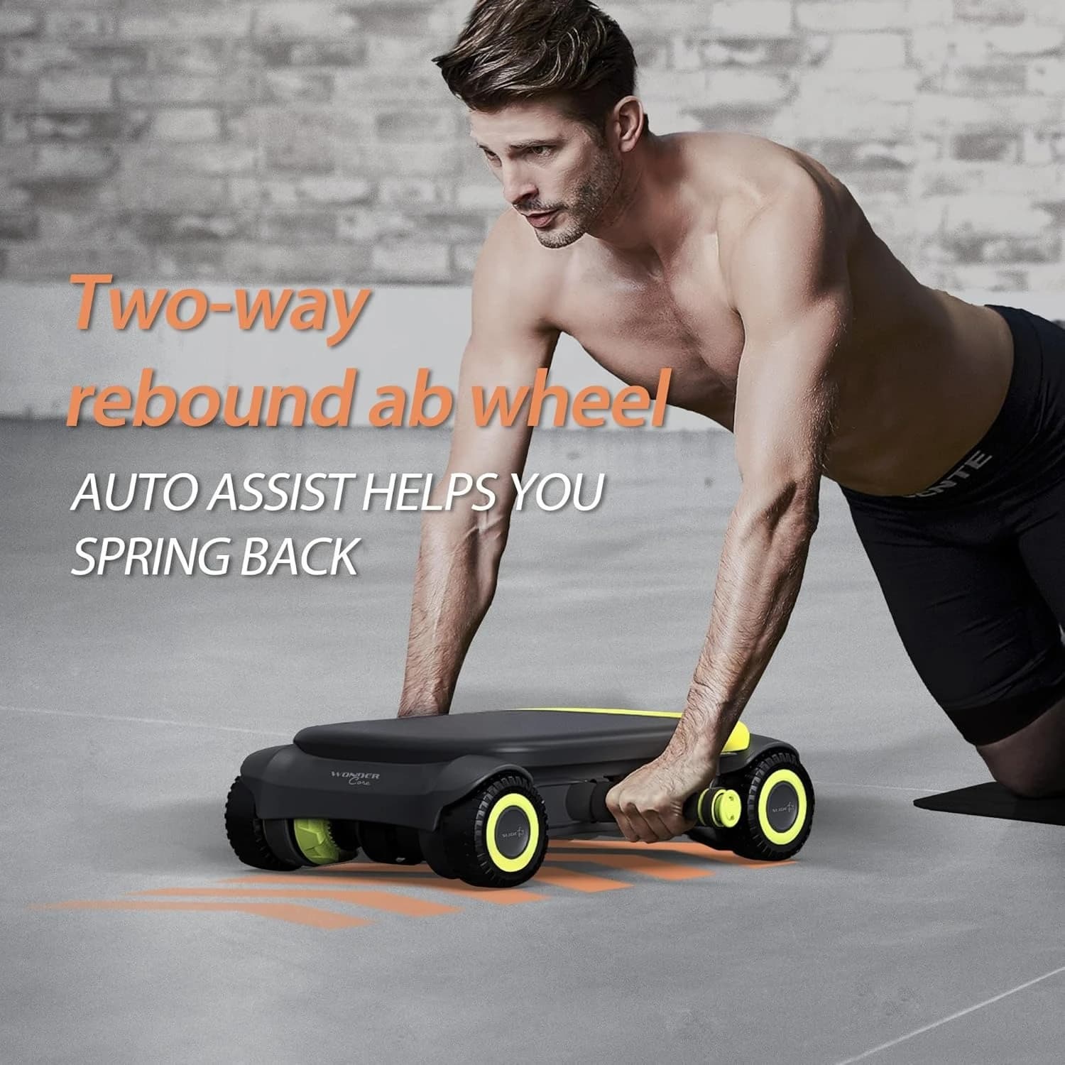 Slide Fit, Ab Roller board with 4 wheels, automatic rebound wheel for central training, abdominal exercises equipment, hot sale