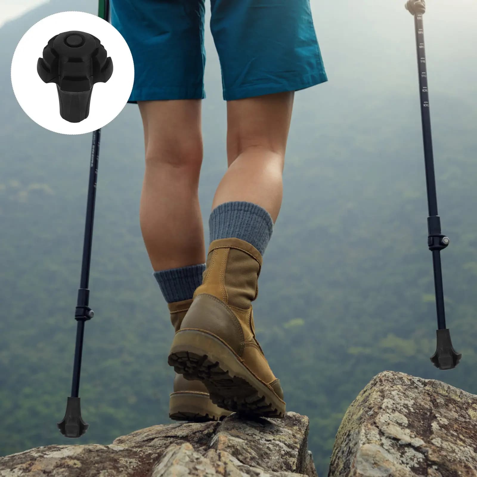 4 Pezzi Coperture Protettive in Gomma per Bastoni da Trekking, Bastoni da Passeggio e Stampelle - Facili da Installare e Rimuovere