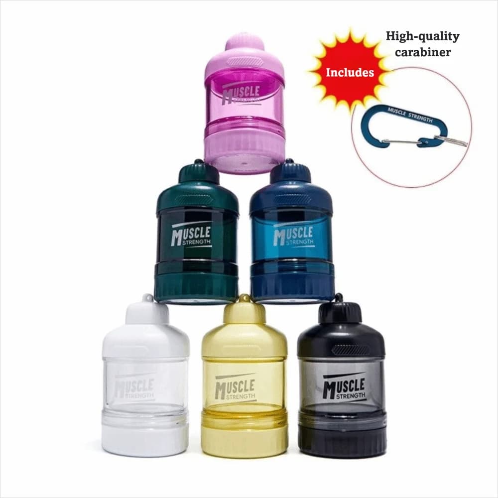 1/2/3 Layer Protein Powder Box Plastic Layered Storage Medicine Box Durable with Mountaineering Buckle