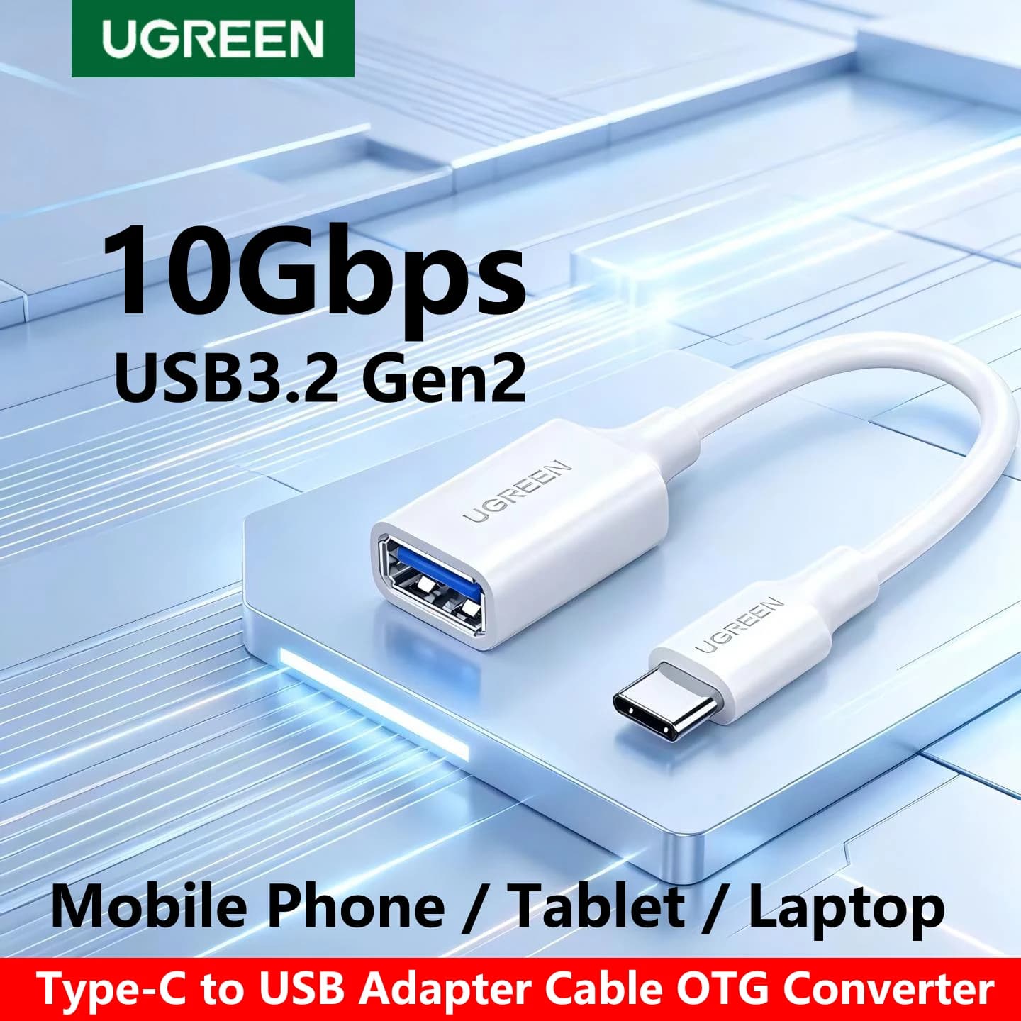 UGREEN Type C To USB3.2 Cable OTG Converter Adapter Data For Samsung Apple iPhone iPad Macbook laptop Android Car USB drive 15cm