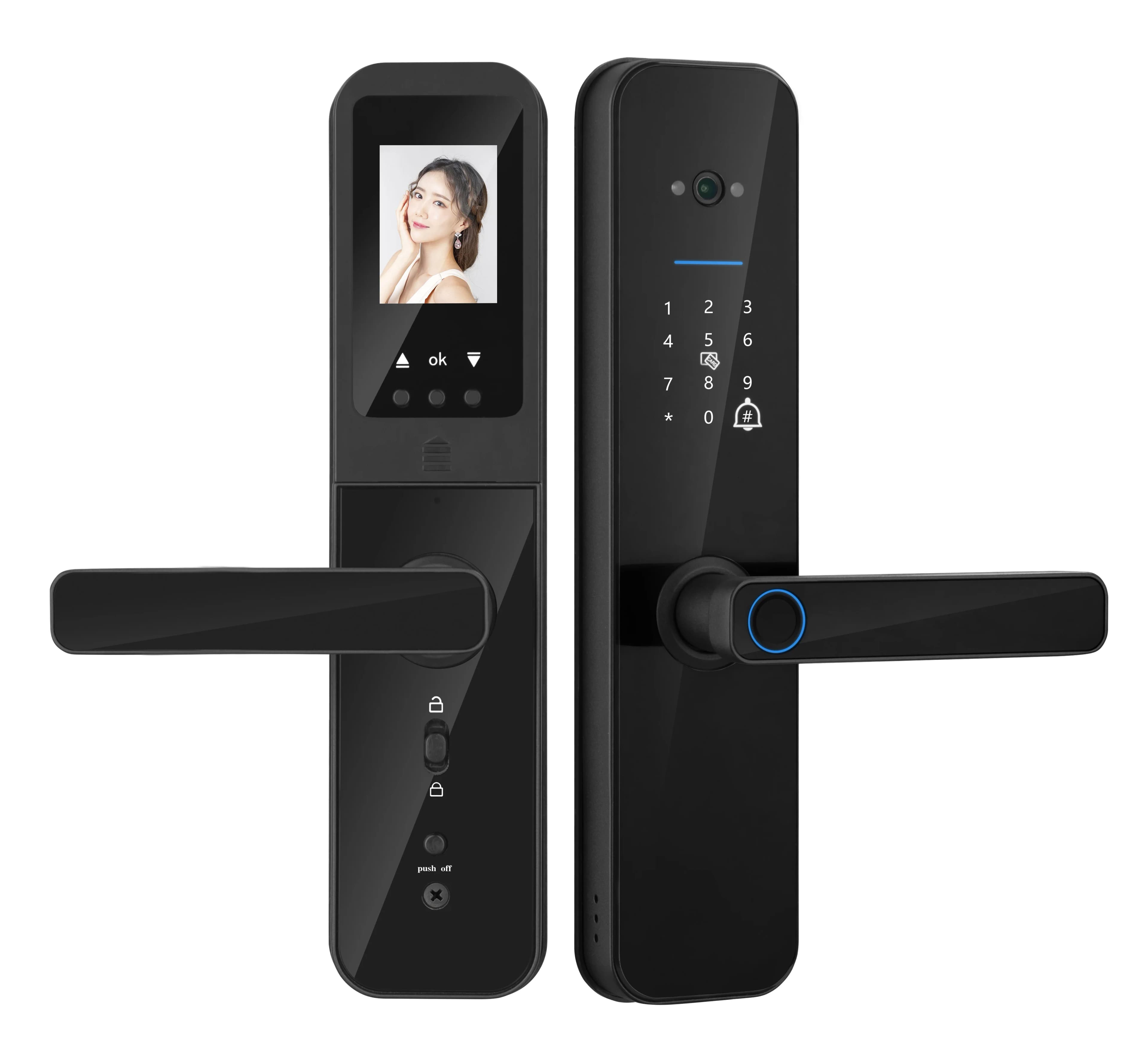 XSDTS F8 WiFi Smart Remote Control Impronta digitale Serratura digitale Telecamera biometrica Ingresso senza chiave per la sicurezza dell'ufficio domestico