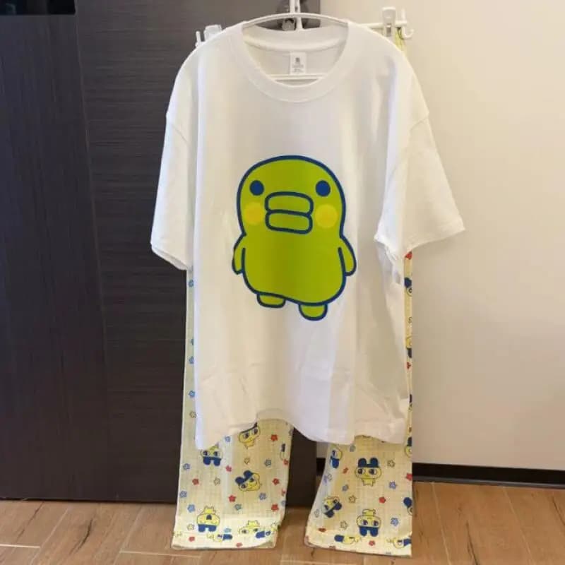Women's Cotton Pajamas Set Kuchipatchi Summer Cute Tamagotchi Cartoon Short Sleeve Shorts Thin Soft Loungewear Girl Clothes Gift