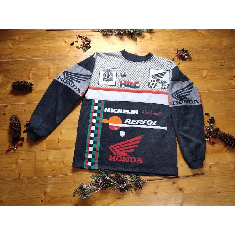 Honda Gradient Motorcycle Riding Track Coating Daily Fashion Sweat-Absorbing 3D Printed T-Shirt