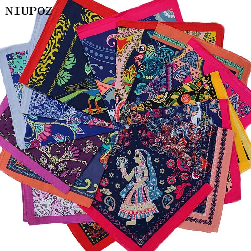 Nuovo design moda signora bellissimo fiore hip hop cotone bandana sciarpa quadrata fascia paisley regali per donne/ragazze