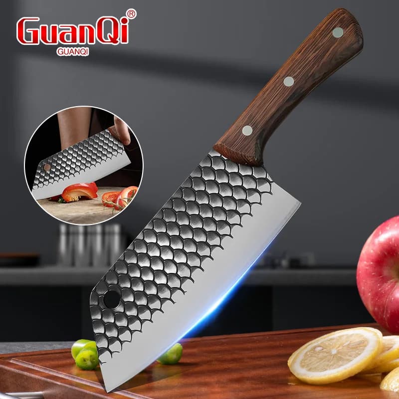Stainless Steel Kitchen Knife Multifunction for Slicing Meat, Wood Handle, Cutters, Cutters, Kitchen Knife