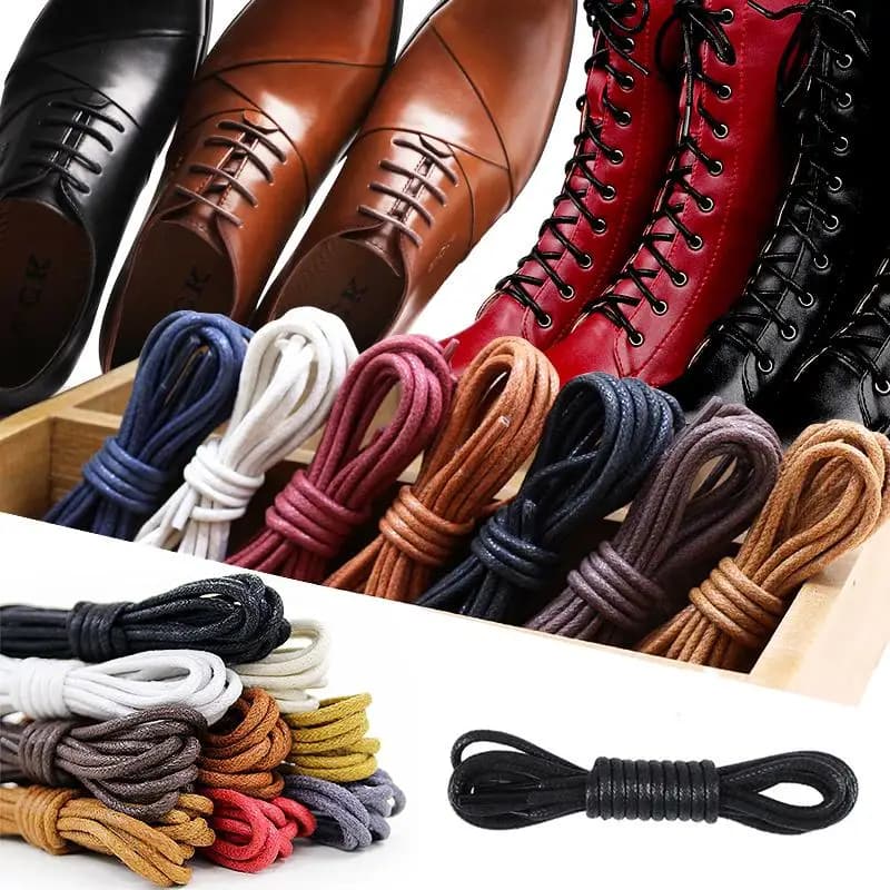 1 paio di lacci in cotone cerato lacci per scarpe Oxford rotondi stivali lacci lacci in pelle impermeabili donna uomo scarpe accessori