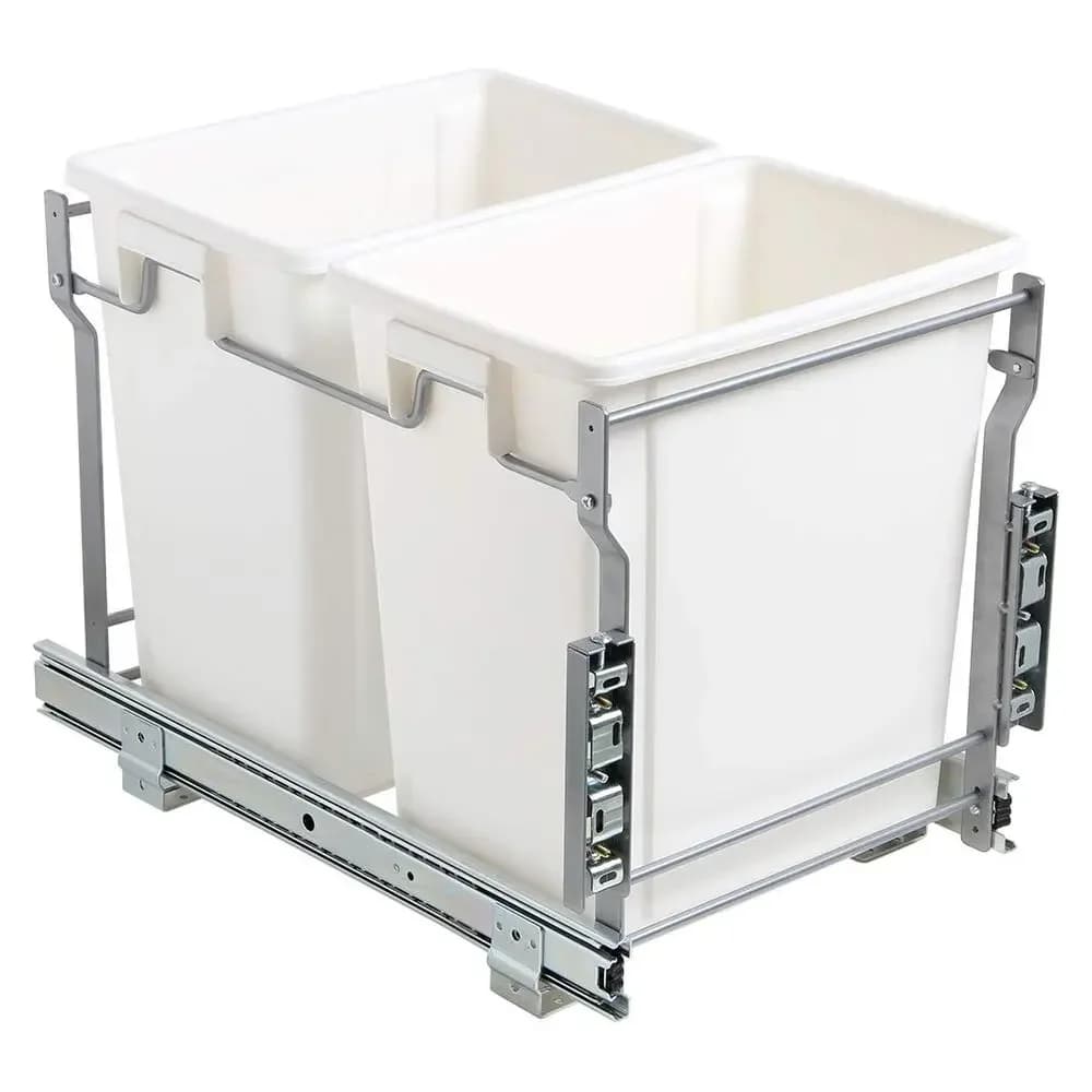20 Qt. Cestino Estraibile Bianco per Cucina con Funzione di Riciclaggio