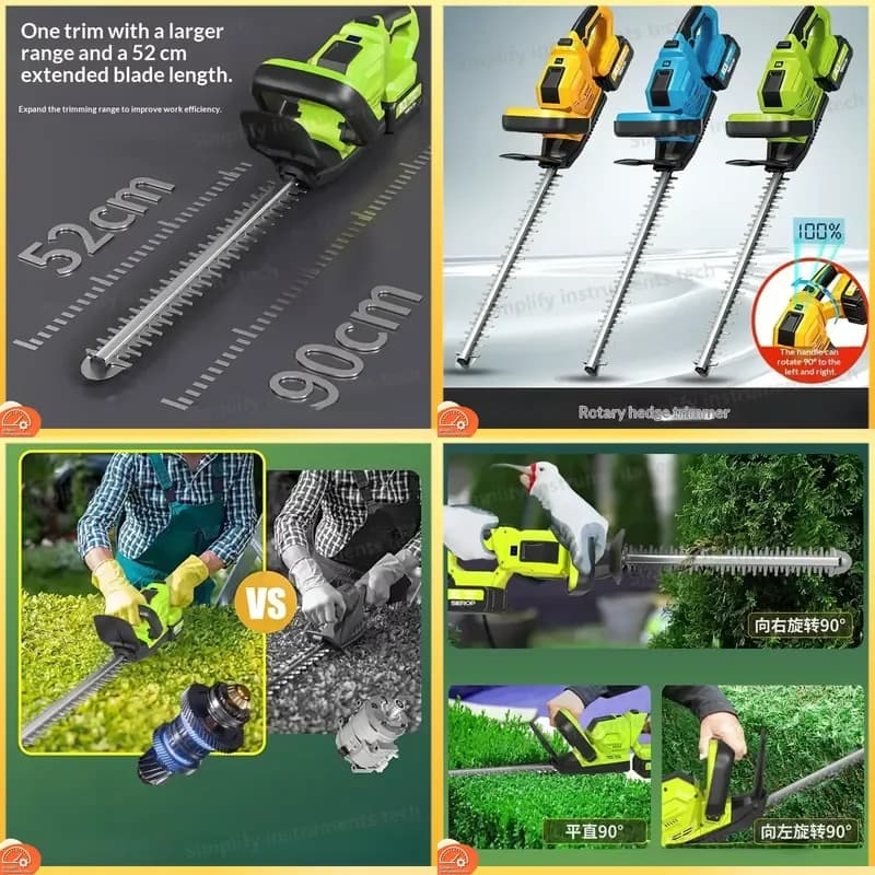 Hedge Trimmer Rechargeable Rotatable Pruning Shears for Garden Tea Greening Flower Trimming Landscaping Tool with