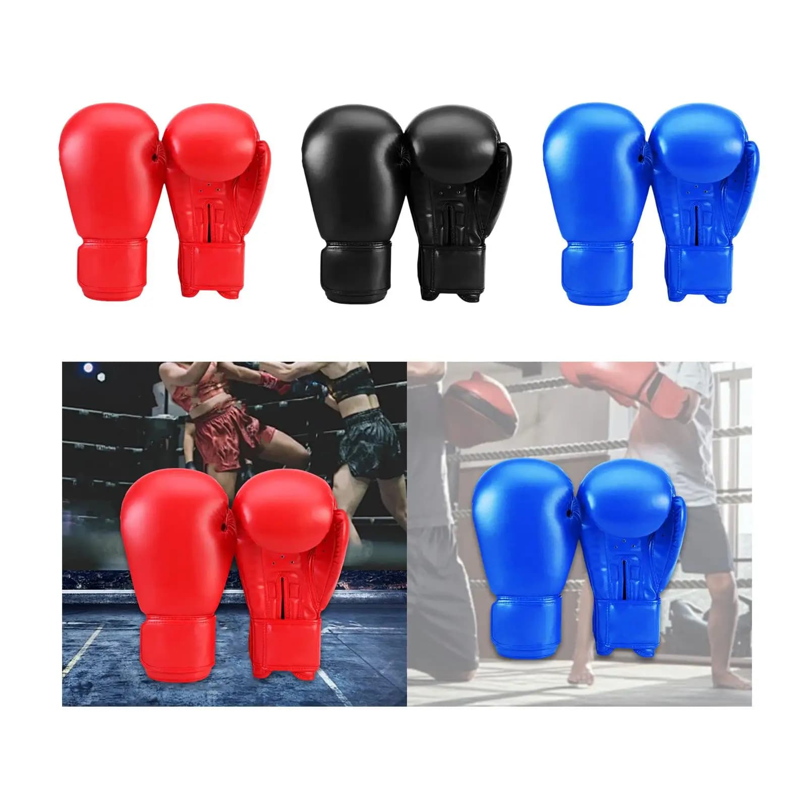 Adult Boxing Gloves Ventilation PU Leather Boxing Sack Fire Gloves for Taekwondo Sparring Fitness Muay Thai Combat Sport