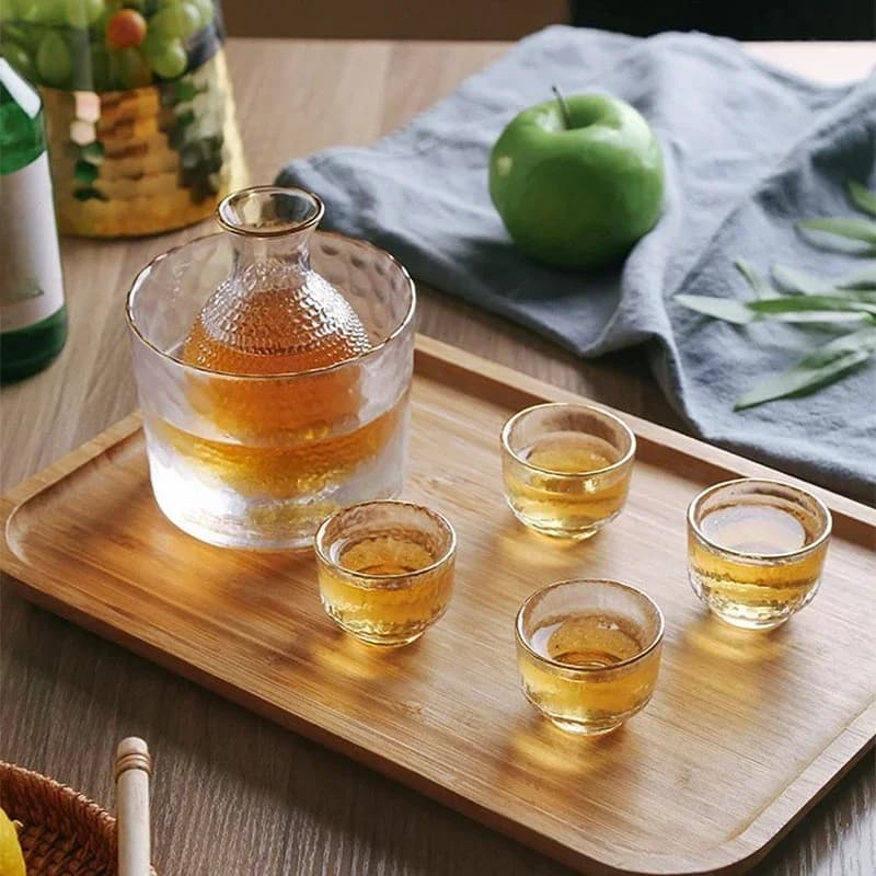 Glass Beer Mugs Set Bar Accessories Saddle Pot Shot Glass for Vodka Barista Japanese-style hammered wine glass