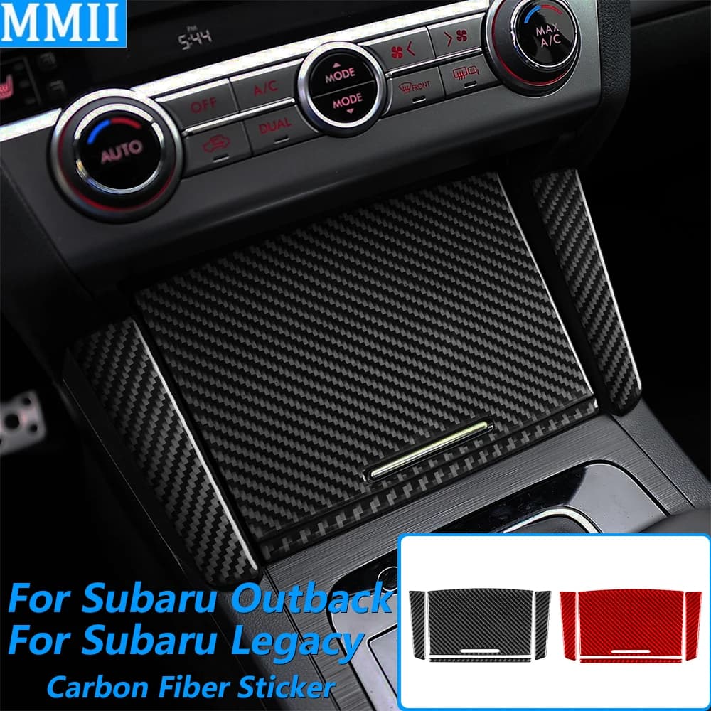 Per Subaru Outback Legacy 2015-2017, Copertura in Fibra di Carbonio per Pannello di Controllo Centrale e Porta Sigarette, Accessori Auto, Adesivo