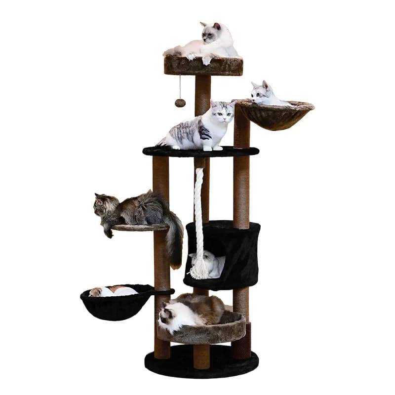 Struttura per arrampicata per gatti, lettiera per albero per gatti, cornice integrata, grande giocattolo speciale in sisal, piattaforma per saltare
