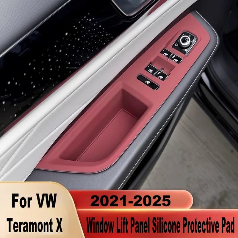 Per Volkswagen VW Teramont X 21-25: Scatola portaoggetti per maniglia portiera, Cuscinetto protettivo in silicone per pannello alzacristalli, Accessorio interno modificato