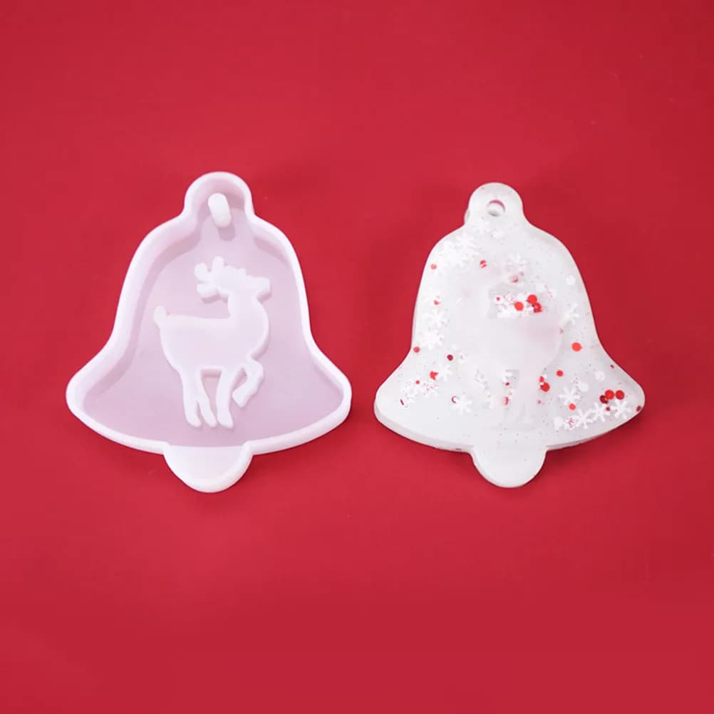 Stampo in silicone per 8 luci notturne a forma di albero di Natale, per creare ciondoli fai da te, ornamenti natalizi e targhette da appendere.