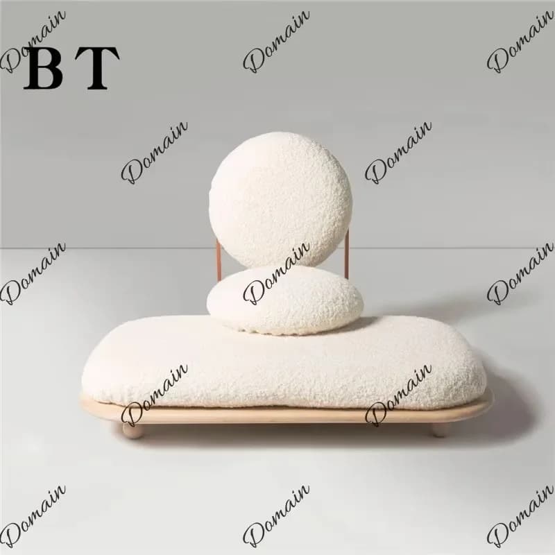 81 N Nordic Minimalist Solid Wood Lounge Chair Tatami Meditation Cushion Floor Seat for Yoga Relaxation Modern Light Luxury