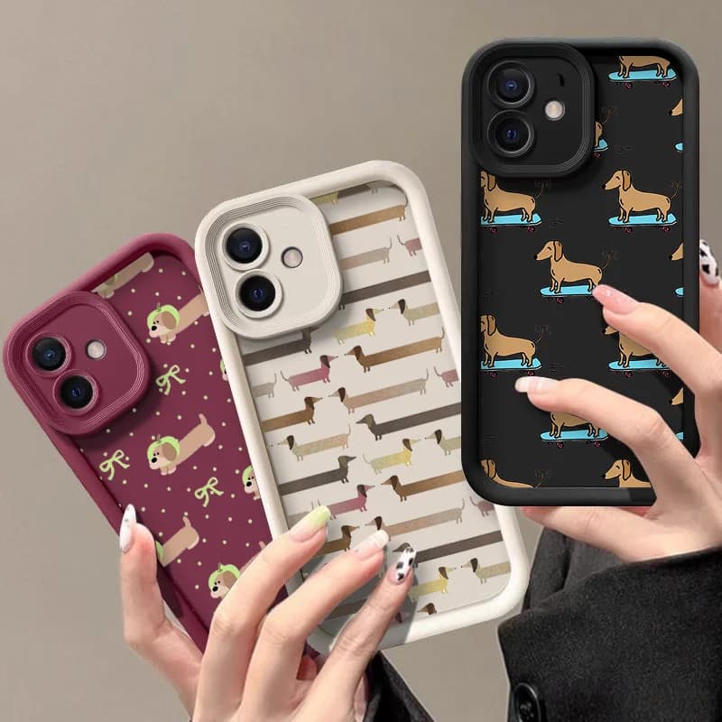 Cover Morbida Creativa Minimalista con Stampa Cane Bassotto per Xiaomi Redmi Note 14 13 12 11 10 Pro Plus 9 12S 11T 13C 12C