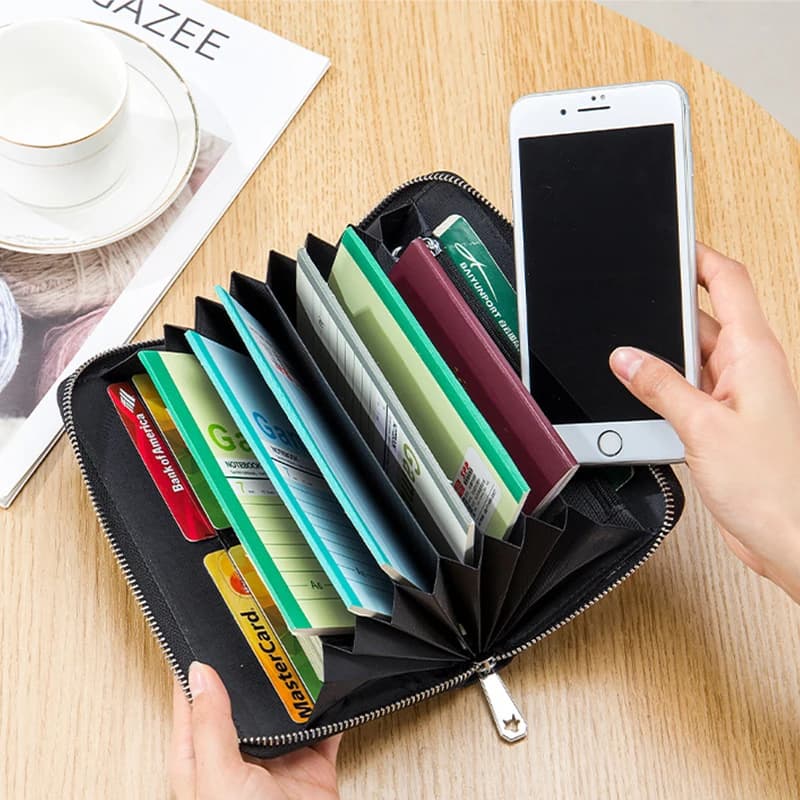 Portafoglio da donna Pochette in vera pelle Pochette da uomo per passaporto Borsa per passaporto Scomparti multipli Portafogli lunghi Borsa per soldi