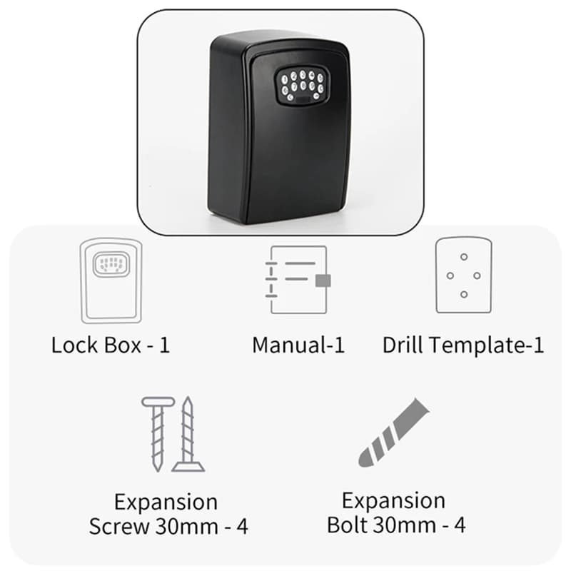 Safe box for smart keys TUYA Safe box for storage Bluetooth App Smart Life Wall Mount Security Lockbox-Password