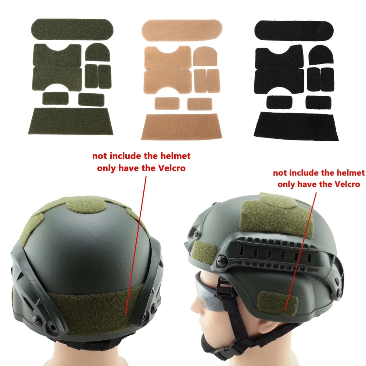 Tactical 9pcs/set Helmet Magic Sticker Hunting Patches Hook and Loop Sticky Fit AF Fast Mich IBH M88 Helmet Tape Cover Sticker
