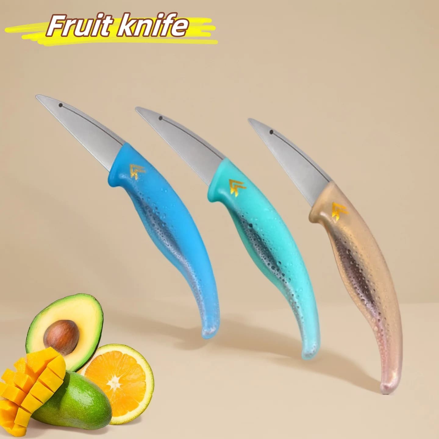Dolphin shaped fruit knife with safety sheath Soft and ergonomic handle 5Cr15 steel blade for apples, tomatoes and kitchen utensils