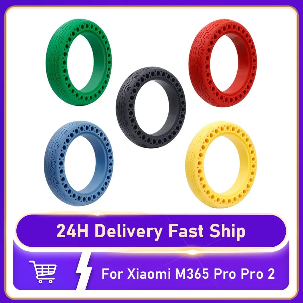 Pneumatici in Gomma Piena Antiforatura per Monopattino Elettrico Xiaomi M365 Pro 2 Mi3 Pro, Ruota con Ammortizzatore, Ricambio Pneumatico Solido Cavo