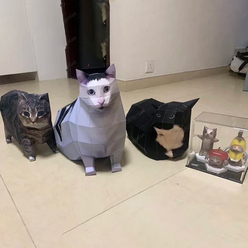 Oiiao Cat Huh Maxwell Wondering Rotating Handmade DIY Paper Model Origami Paper Non-finished Product