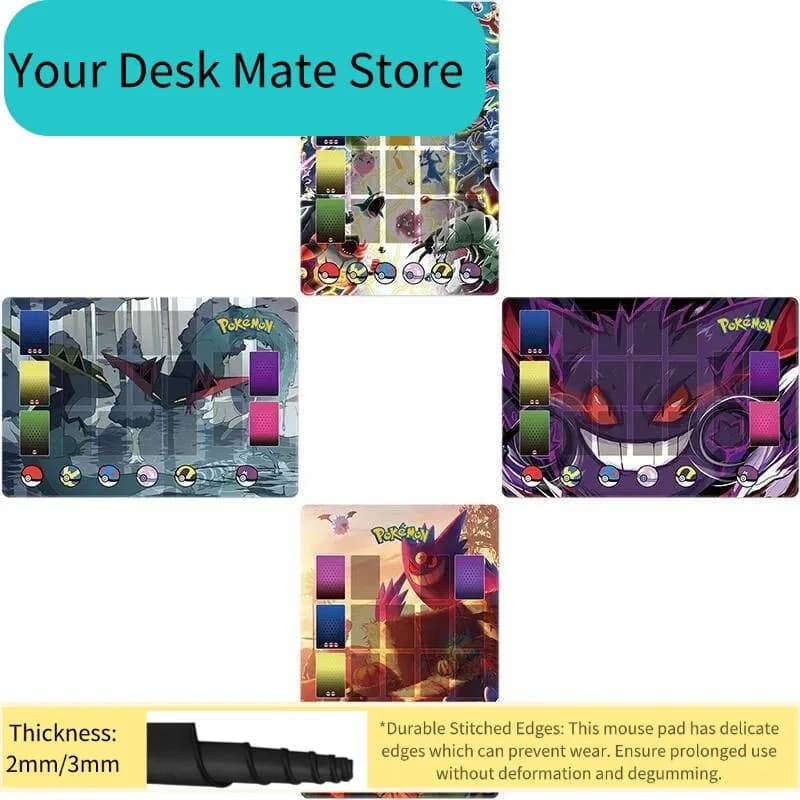 Tappetino da gioco antiscivolo per mouse da gaming Pokemon tipo drago/fantasma scuro e viola