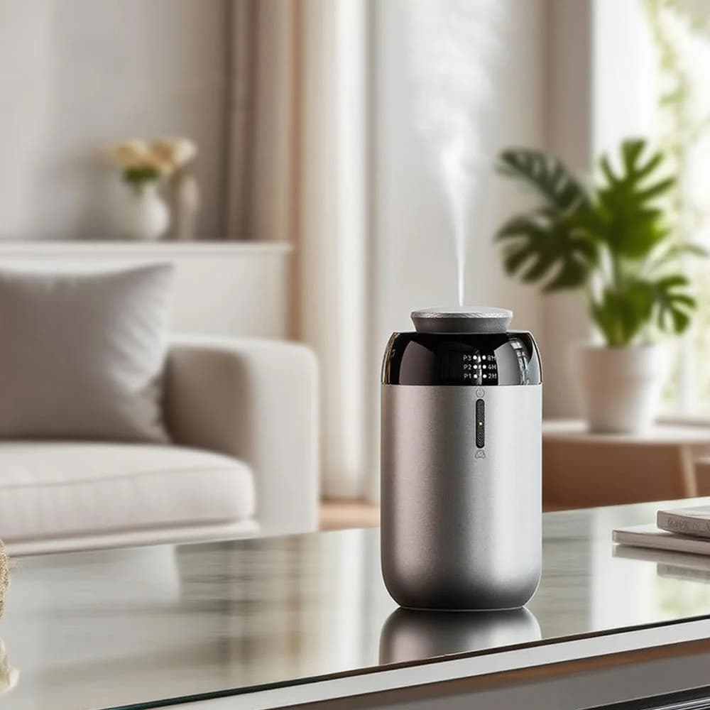 Diffusore di Aromi per Auto Portatile Intelligente, Alimentato a Batteria USB, Capacità 10ml, Deodorante con Timer per Casa e Auto