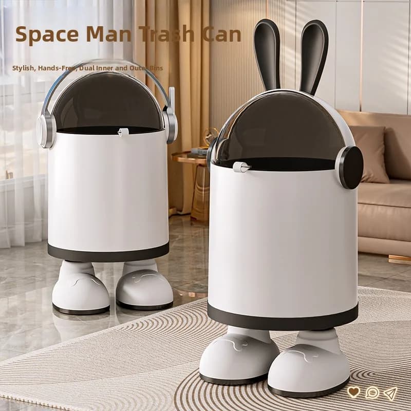 Cestino per Rifiuti con Coperchio Scorrevole Star Superior, per Bagno e Soggiorno, Uso Domestico, Anti-Sporco, con Sacchetto Igienico