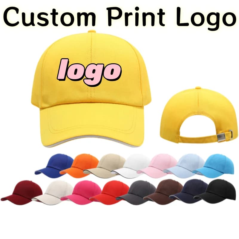 Cappellino da Baseball Personalizzato con Logo Stampato, in Puro Cotone, con Fibbia in Metallo, Sei Pezzi, Unisex, Versatile e alla Moda