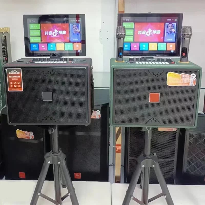 Monitor touchscreen da 14,1 pollici 2026 Metrn, lettore KTV 200W, sistema duale Android, macchina per karaoke