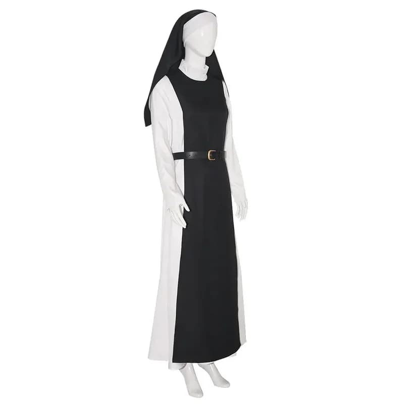 Horror Movie Immaculate Black Nun's Dress Cosplay Costume Halloween Masquerade Carnival Party Outfits for Womena;2'k,8;c'