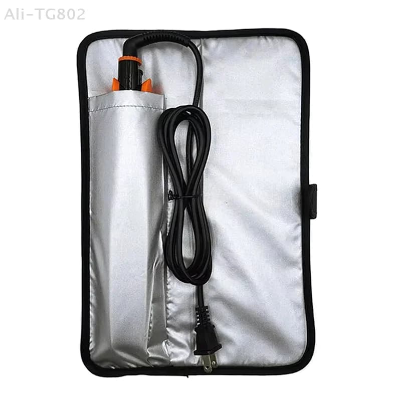 Thermal Travel Bag for Hair Plate / Chocolate - Organizer Foldable for Styling Women's Hair