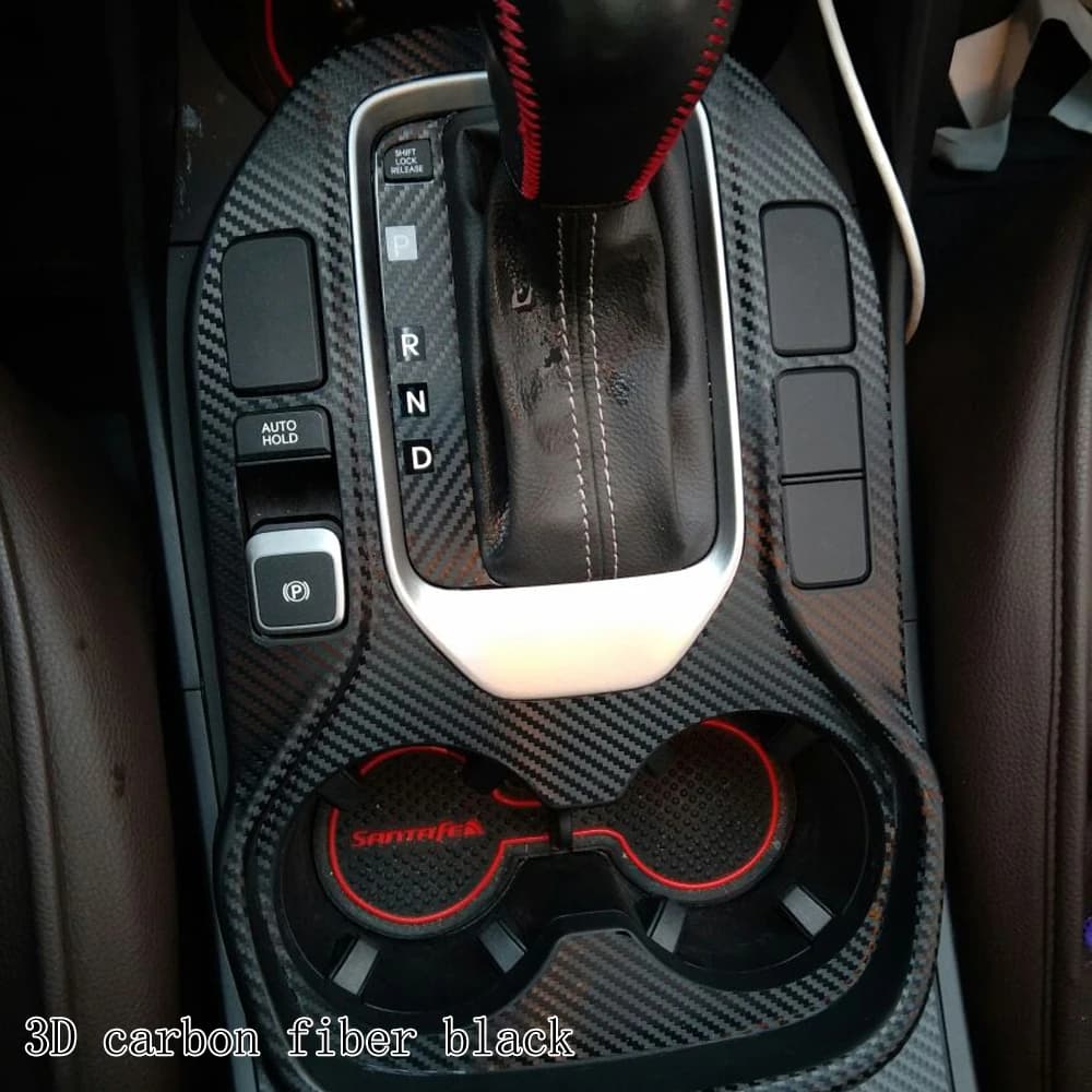 Fibra di carbonio per Hyundai Santa Fe 2013-2018 Pellicola per auto Adesivi interni Console centrale Gear Cruscotto Air Door Maniglia Pannello di sollevamento