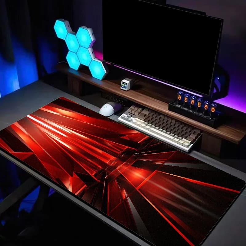 VIKAMA Laser-Cut 3D Prism Extended Gaming Mouse Pad, Anti-Slip Large Desk Pad, Computer Keyboard, Gaming Desktop Accessories