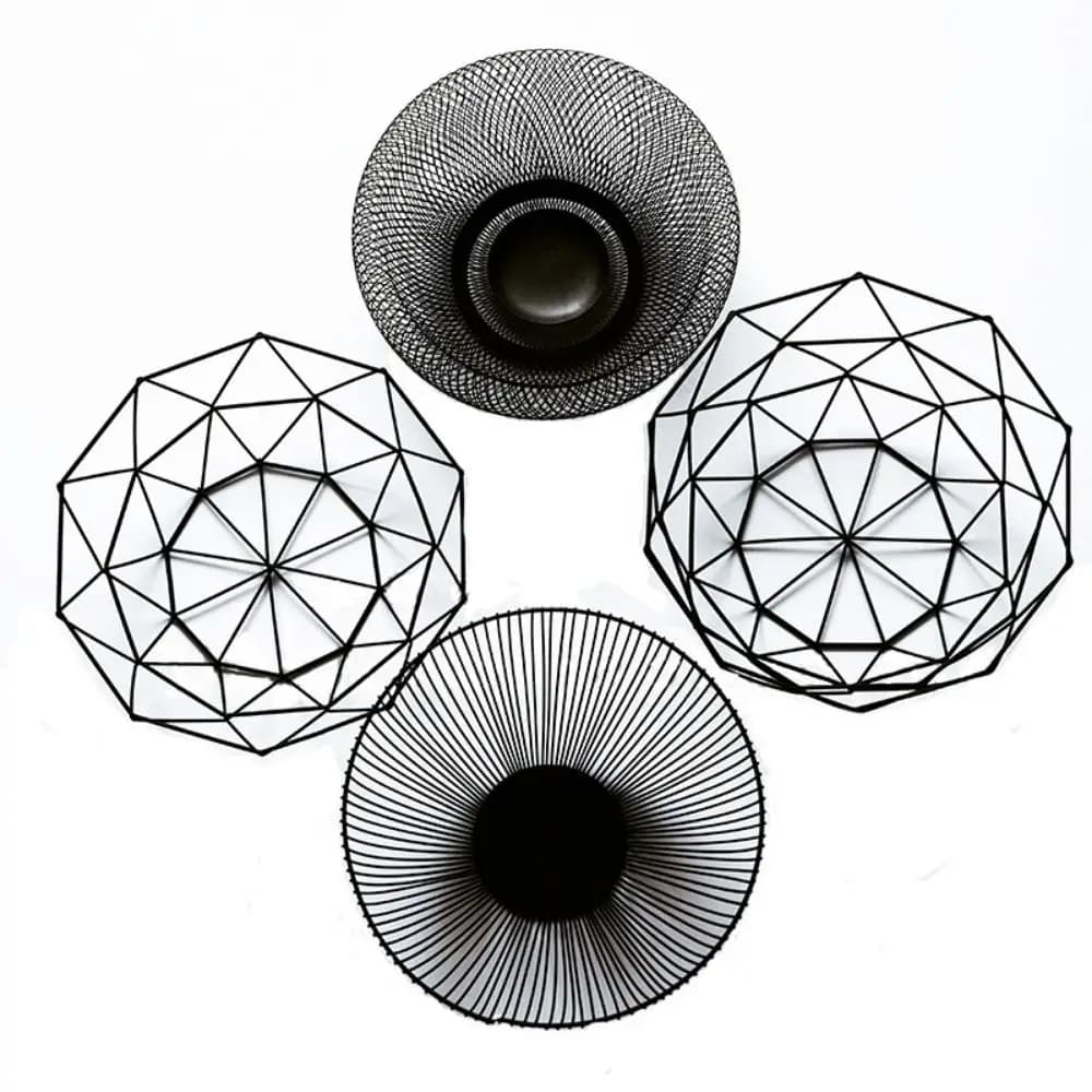 High Quality Black Gold Iron Fruit Basket Multi-sizes Home Storage Fruit Plate Metal Vegetable Storage Bowls Living Room