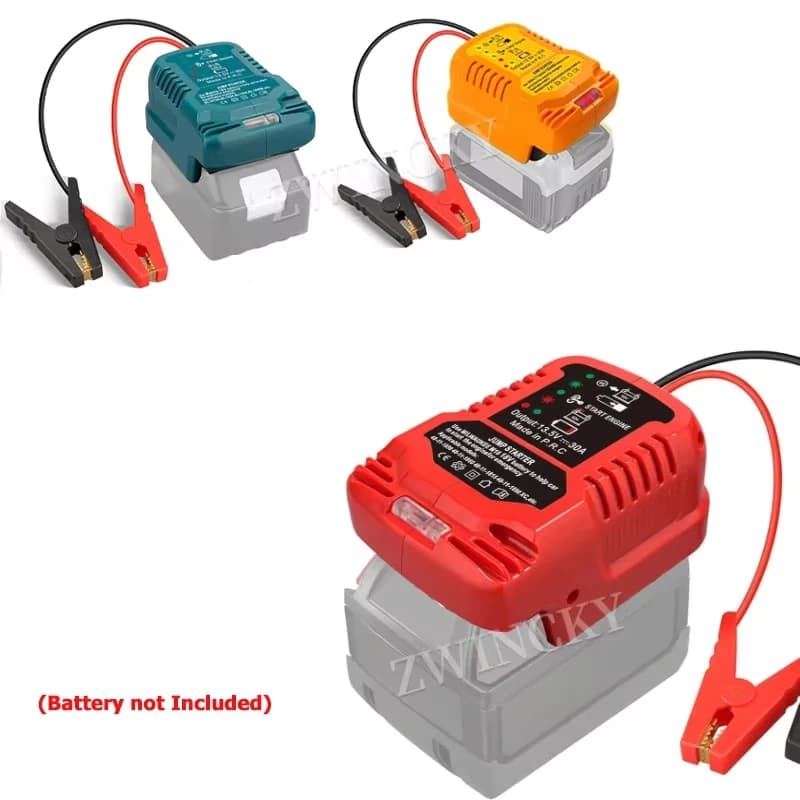 Adattatore per Avviamento a Batteria 18V per Makita/Milwaukee/Dewalt/EINHELL, Cavo Booster per Avviamento Auto